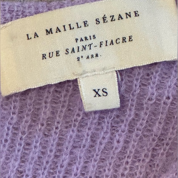 Sezane Barry Cardigan in Lilac - Picture 9 of 11